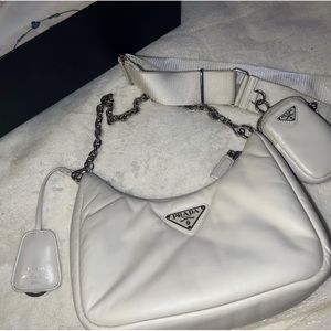White nylon Re-Edition Prada bag